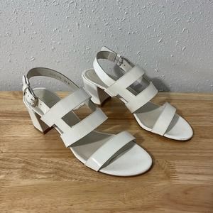 STUART WEITZMAN | White Patent Leather Strappy Heels Size 7.5